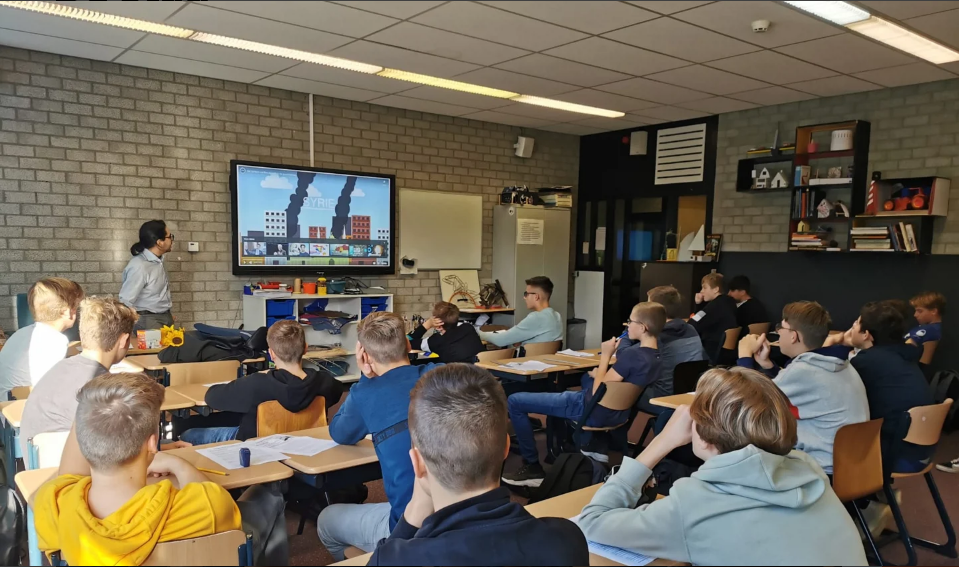 Foto van leerlingen op het Gilde Vakcollege