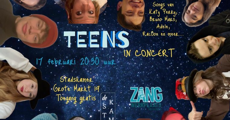 Foto van een poster van Teens in concert
