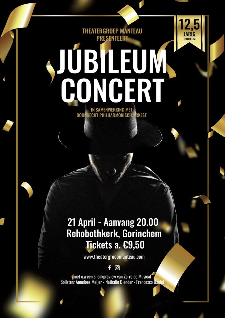 Poster van jubileumconcert Manteau