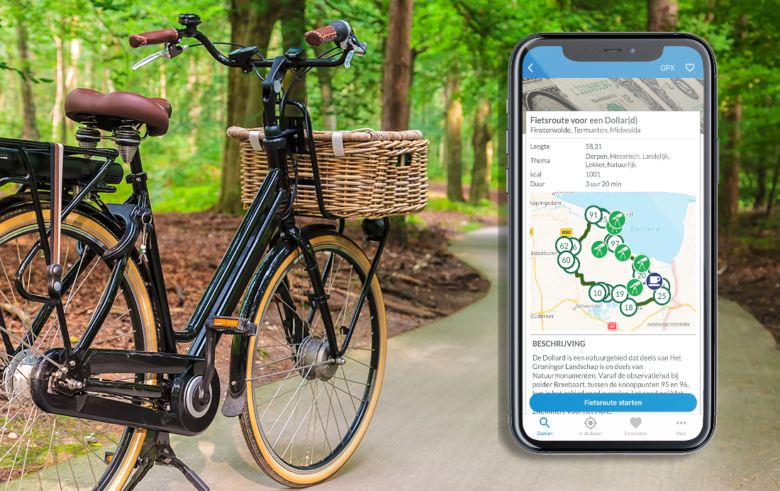 Een fiets in het bos.