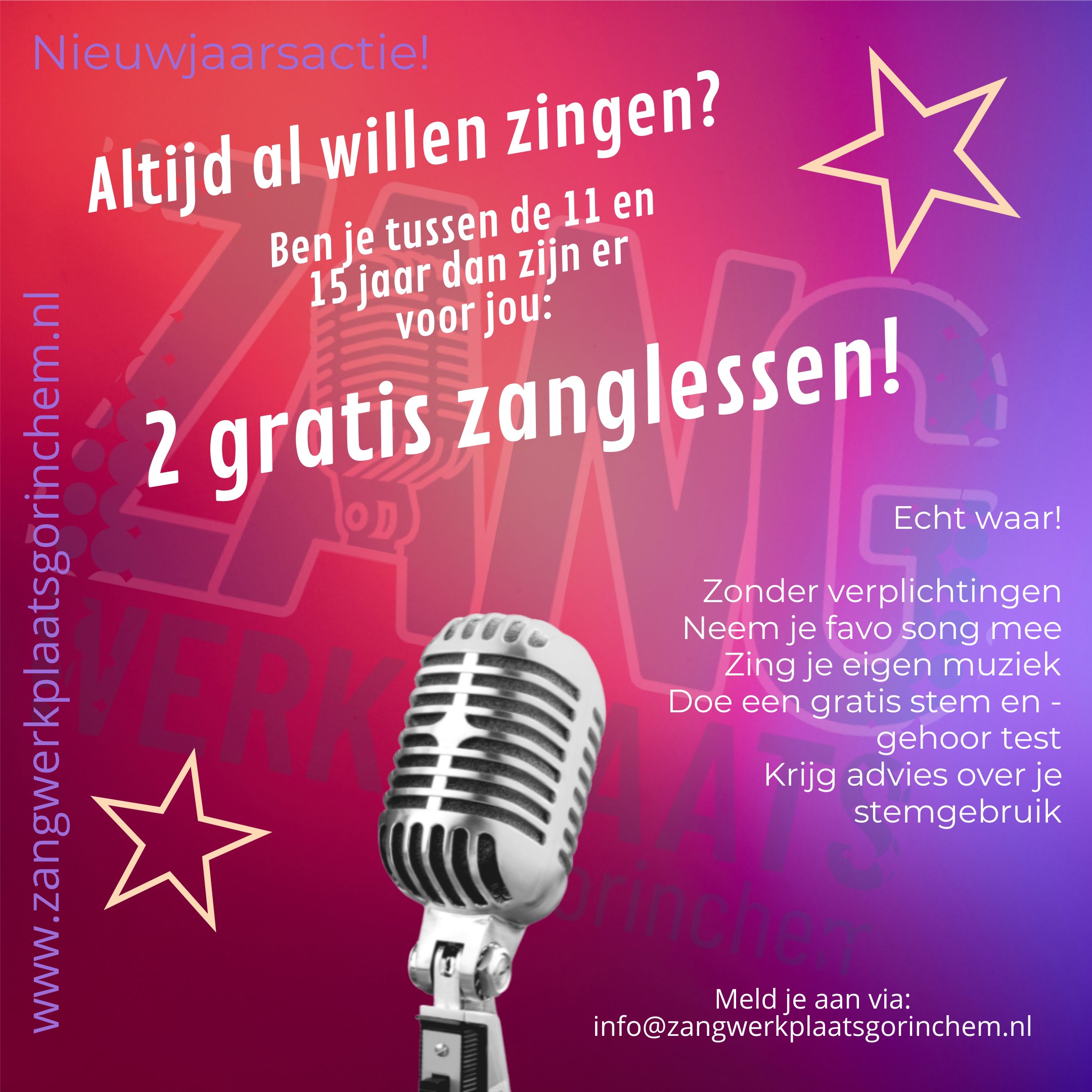 Gratis zanglessen voor teenagers